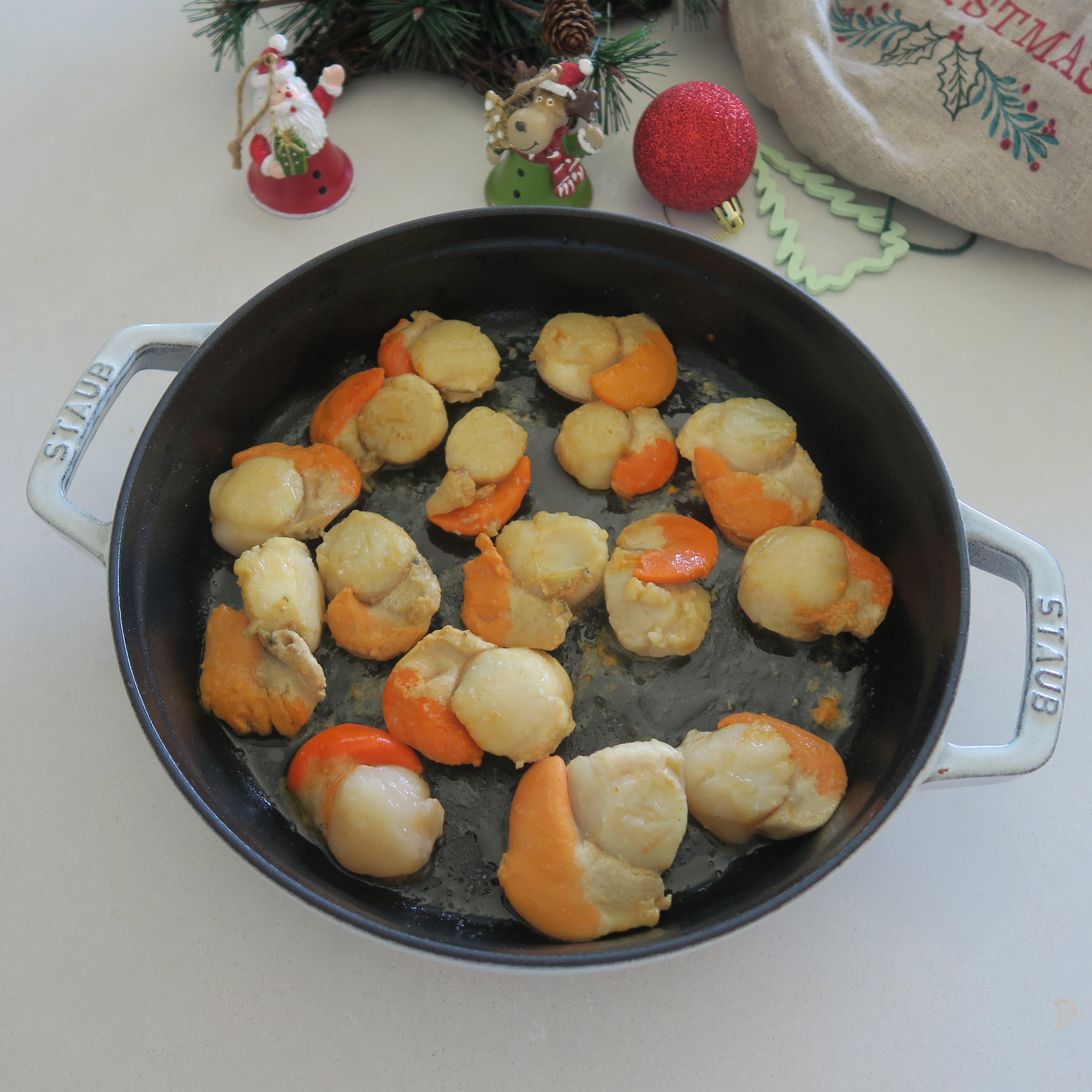 Vieiras para sopa de mariscos